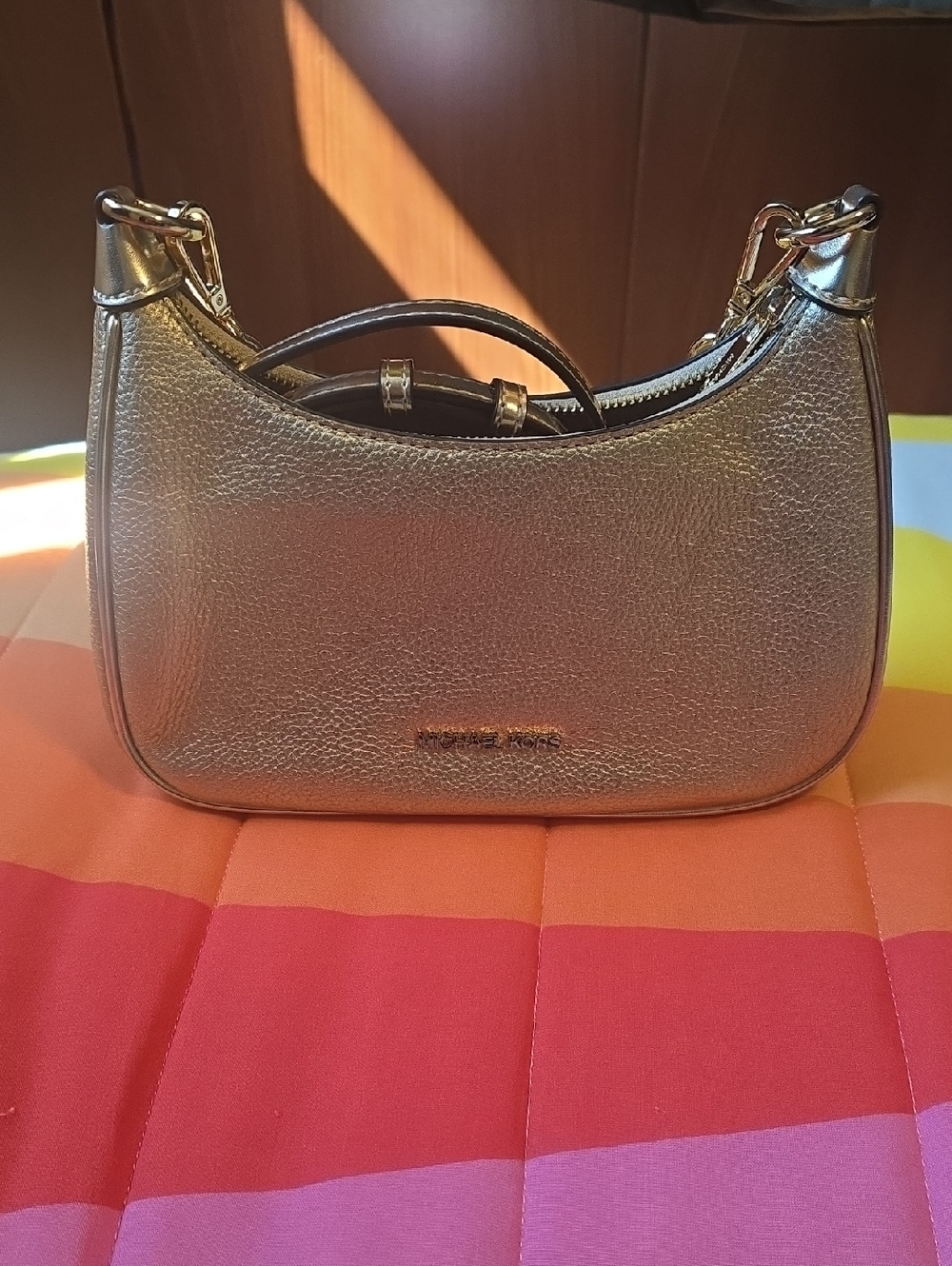 MICHAEL KORS Metallic Gold Leather Shoulder Bag